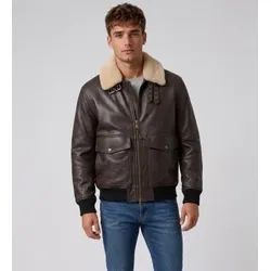 HUGO für Herren. 50567431 Lederjacke Lorano braun (L), Klassisch