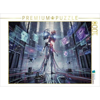 CALVENDO Puzzle KI_Alarmstufe_Rot, die Zukunft brennt nicht. Sie lädt neu. | 1000 Teile Lege-Größe 64x48cm Foto-Puzzle für glückliche Stunden