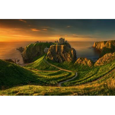 Fototapete PAPERMOON "Photo-Art KRZYSZTOF BROWKO, DUNNOTTAR", bunt, B:4m L:2,6m, Vlies, Tapeten