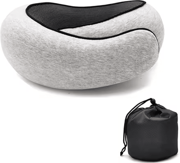 Inspire Curations Adjustable Memory Foam Travel Neck Pillow With Snail Design light Gray