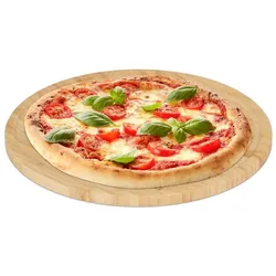 Relaxdays Bambus Pizzateller 32 cm Hellbraun