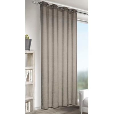 Gardine HOMING "Alex" Gr. 1, grau (stein), B:140cm H:245cm, Polyester, Gardinen, Gardine, Fertigschal