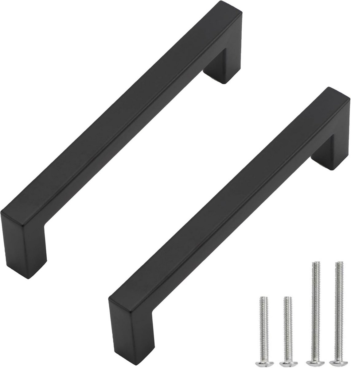 10-pack zwarte vierkante kastgrepen van roestvrij staal, 160 mm afstand