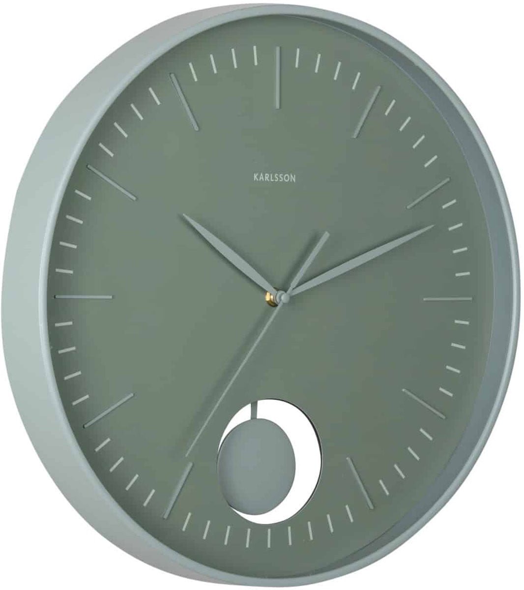 Karlsson Wandklok Grato Pendulum - Jungle groen - Ø40,6 cm - Modern