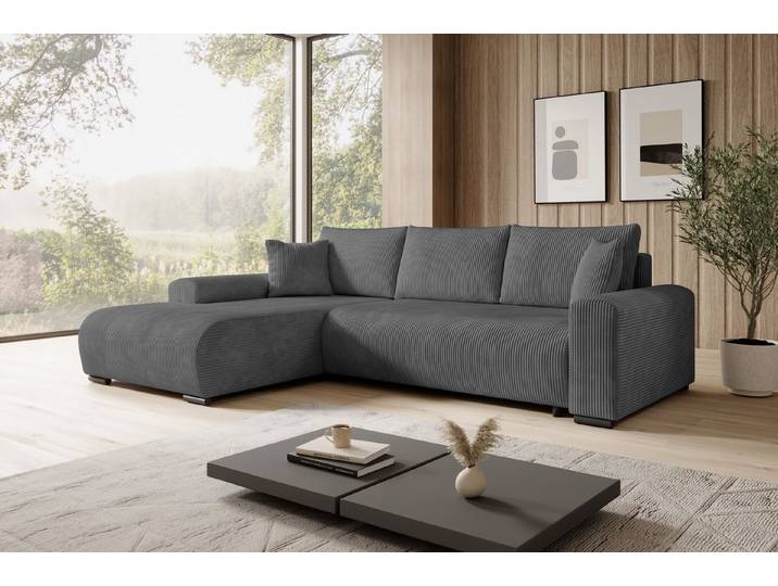 storez24 Ecksofa Ellen, cordstoff mit Schlaffunktion frei Verwendungsstelle geliefert