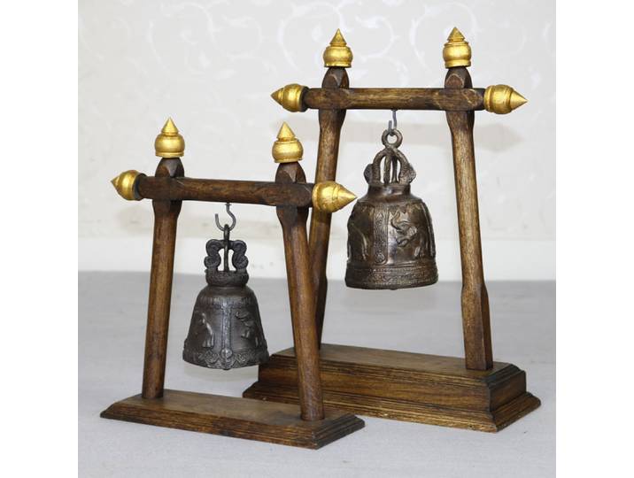 Ornement de cloche de style artisanal d'Asie du Sud-Est, ornement de cloche en cuivre créatif pour le bureau à domicile
