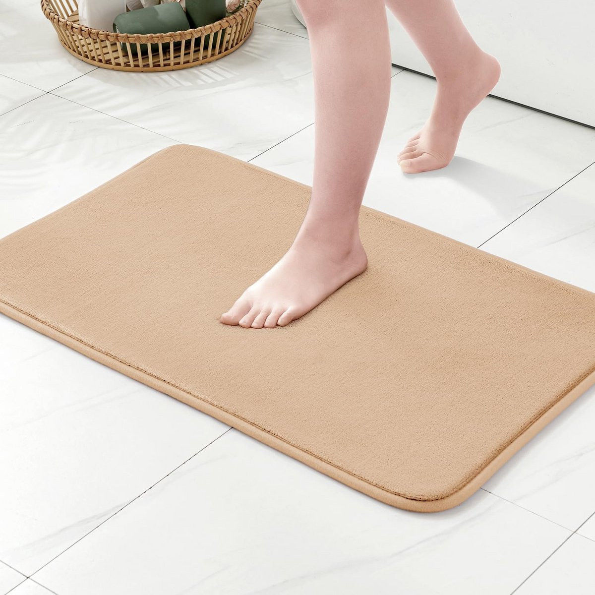 Absorberende badmat met traagschuim en antislip voor de badkamer, 40 x 60 cm