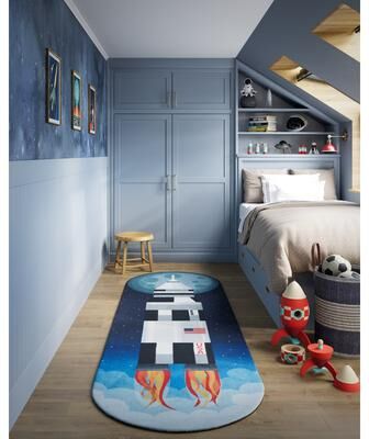 "Momeni Playground Rocket Kid Rug - 2'4"" X 7'7"""