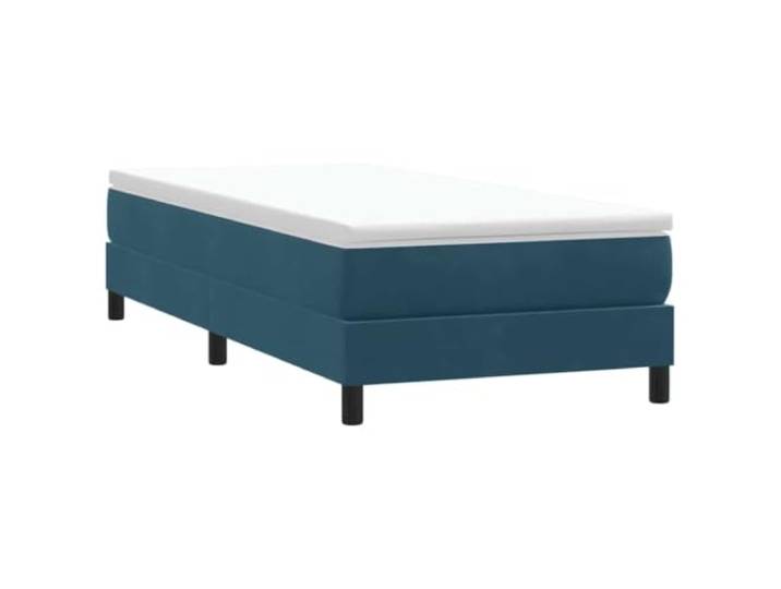 RJPLMFV Bett, Lattenrost, Velours, Dunkelblau, 100 x 210 cm Bettgestell ohne Matratze, weicher und glatter Stoff, robuste und stabile Füße, atmungsaktives Design