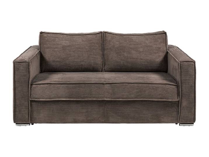 Canapé convertible velours 3 places marron}
