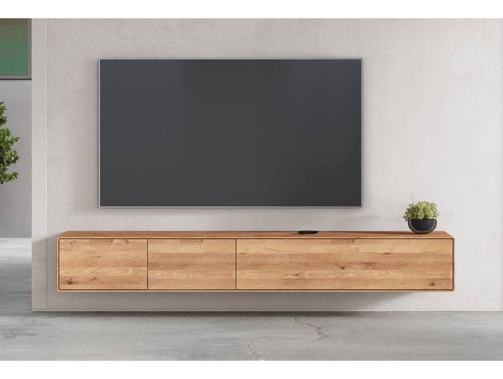 TV Board zum hängen 220cm 'Kent' Wildeiche massiv
