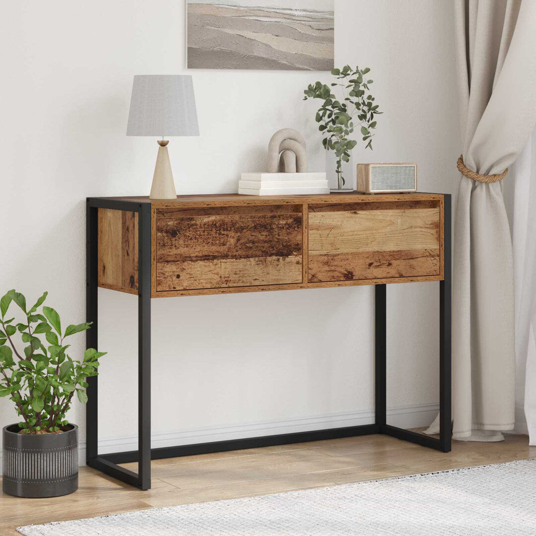Trent Austin Design Steel Desk Old Wood 75cm H X 100cm W X 36cm D