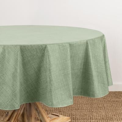 Threadmade Monterey Linen Texture Vinyl Indoor/Outdoor Tablecloth
