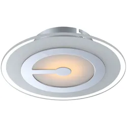 LED Deckenleuchte Deckenlampe Wohnzimmerlampe Metall Chrom Glas satiniert warmweiß D 23 cm