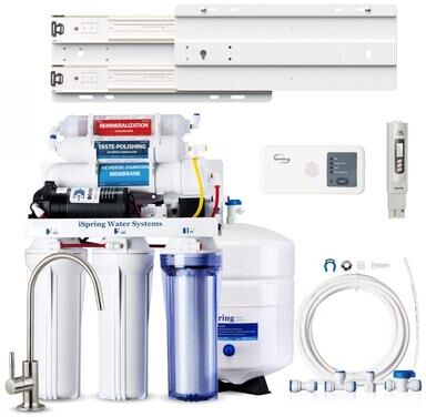 iSpring RCC7P-AK 6-Stage Alkaline RO System with Pump, Ice Kit & Replacement Reminder - RCC7P-AK+AATI
