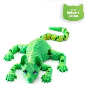 Uplift Picks 3D Printed Sphynx Cat Articulated Fidget Toy Flexible Cat Figurine Collectible Decor dreamy Green