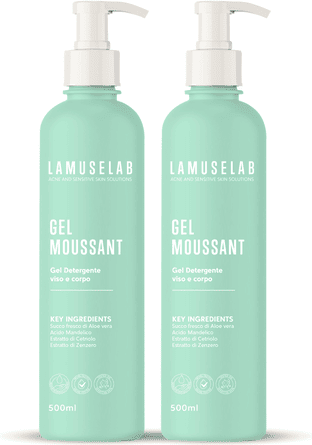 Lamuselab Gel Moussant Gel Detergente Viso E Corpo BIPACCO 2x500 ml