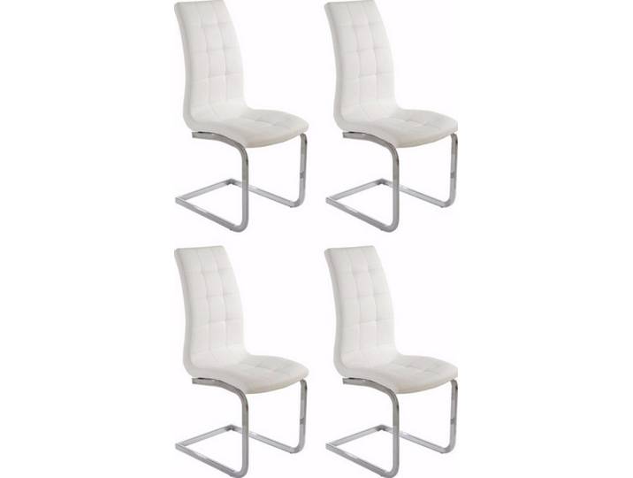 freiraum Freischwinger Lyon, (4er-Set) in Weiß, PU - 52x101x54cm (BxHxT)