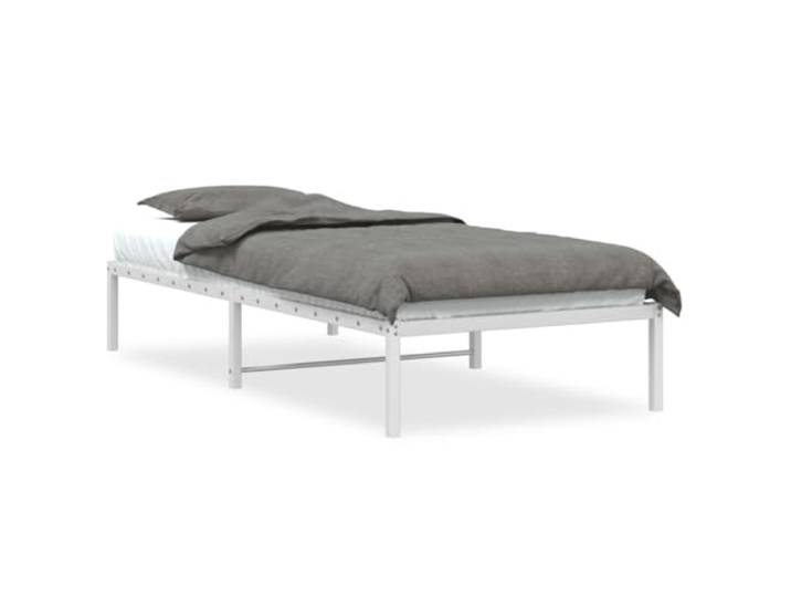KKgypkn Metallbettgestell Weiß 90x200 cm, Stahlbett mit Lattenrost und Mittelbeinen, stabiles Bettrahmen für Schlafzimmer, zusätzlicher Stauraum unter dem Bett