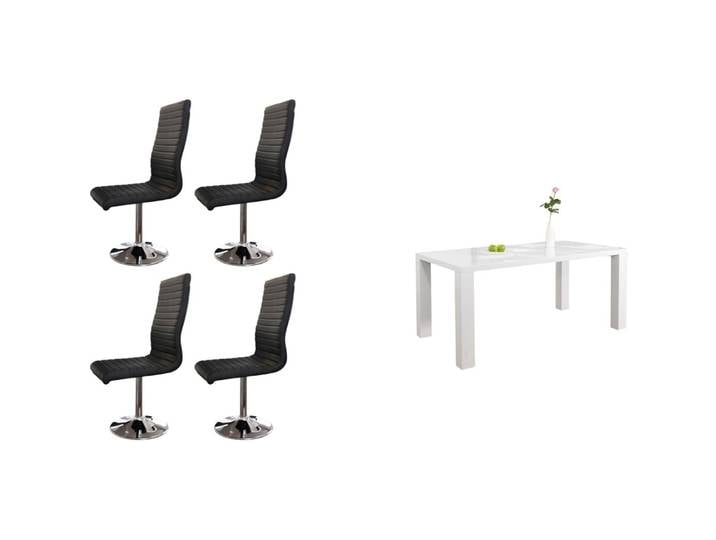 Essgruppe Giancarlo schwarz Kunstleder B 160 T 90 cm 4 - Essgruppe