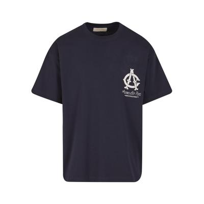 T-Shirt ANOTHER COTTON LAB "Another Cotton Lab Still Pretty T-Shirt", Damen, Gr. M, blau, 100% Baumwolle, bedruckt, normal, Rundhals, Shirts T-Shirt