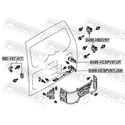 FEBEST Anschlagpuffer, Hecktür/-klappe MD-V97-KIT für MITSUBISHI