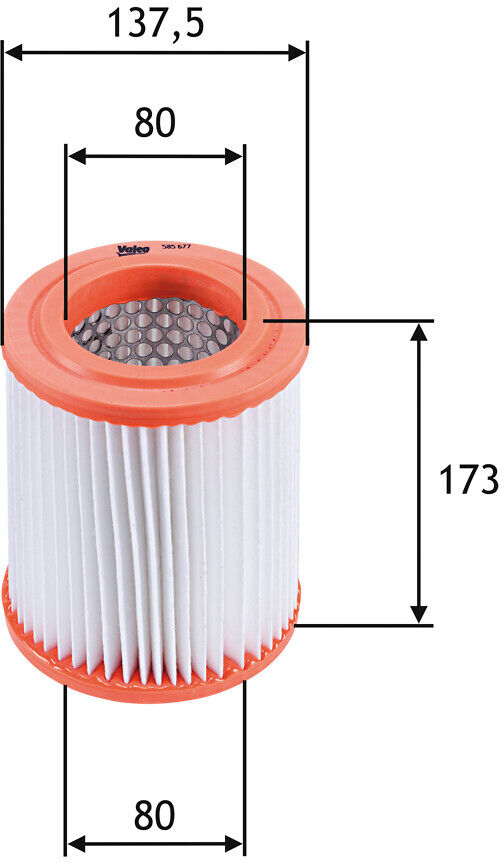 Valeo Luftfilter 585677 Filtereinsatz 175mm Für Honda Amc