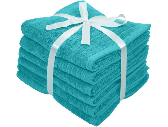 Handtücher OTTO HOME Sanremo Premium, Premium Handtücher, 600 gr/m², 50x100cm , aqua, B:50cm L:100cm, Frottier, Frottier, Handtücher, Handtücher, mit Bordüre, flauschig & weich, dicke Qualität, 5 Jahre Garantie