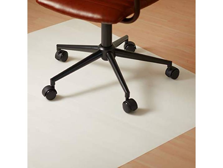 Relaxdays Tapis protège-Sol pour Chaise de Bureau 3 Tailles Tapis de Chaise Anti-Rayures Plastique 150x120\, Blanc