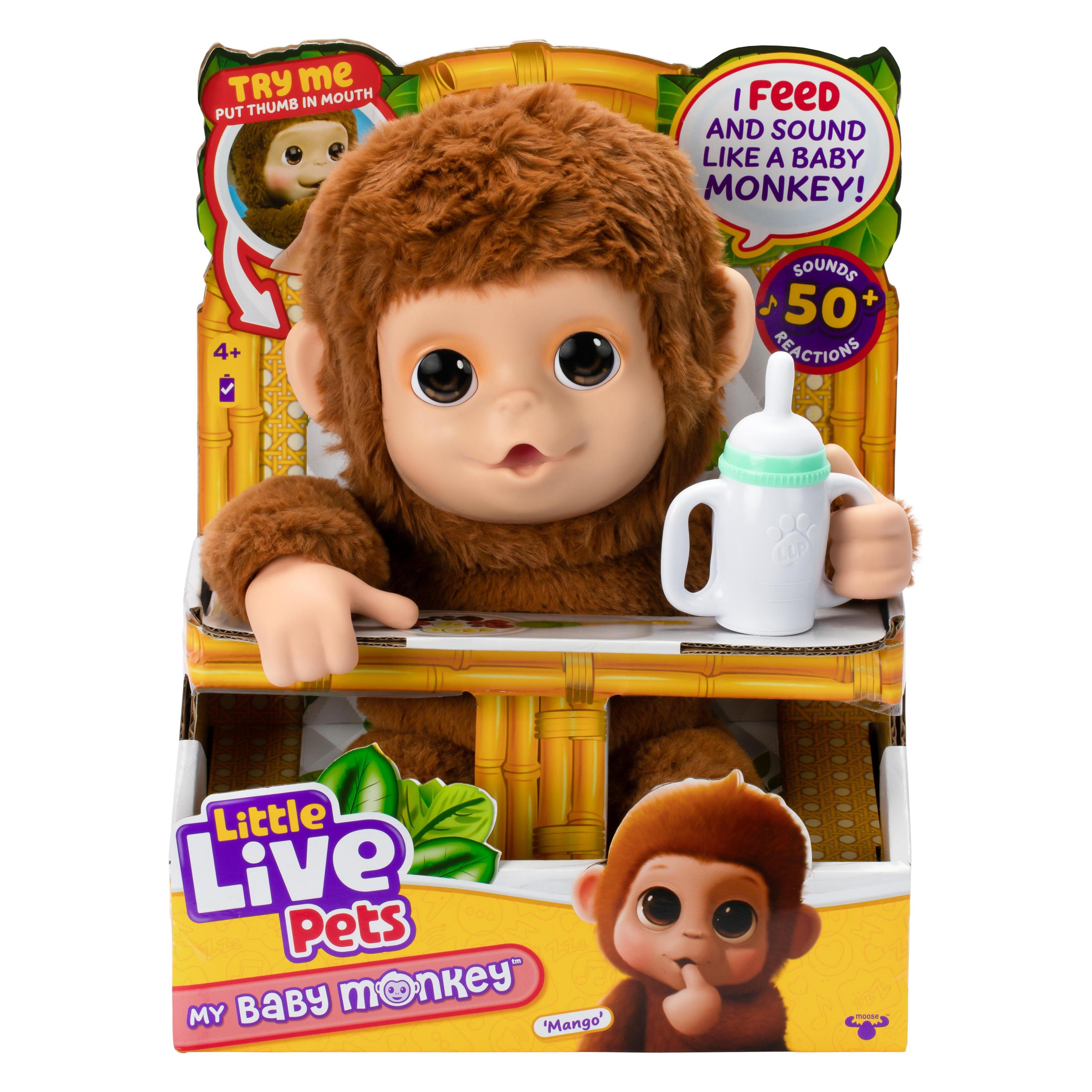 Little Live Pets Baby Monkey Live Pets (30 cm) (MS26558)