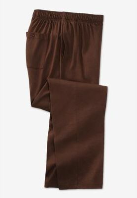 Men's Big & Tall Lightweight Jersey Open-Bottom Sweatpants by KingSize in Espresso (Size XL)