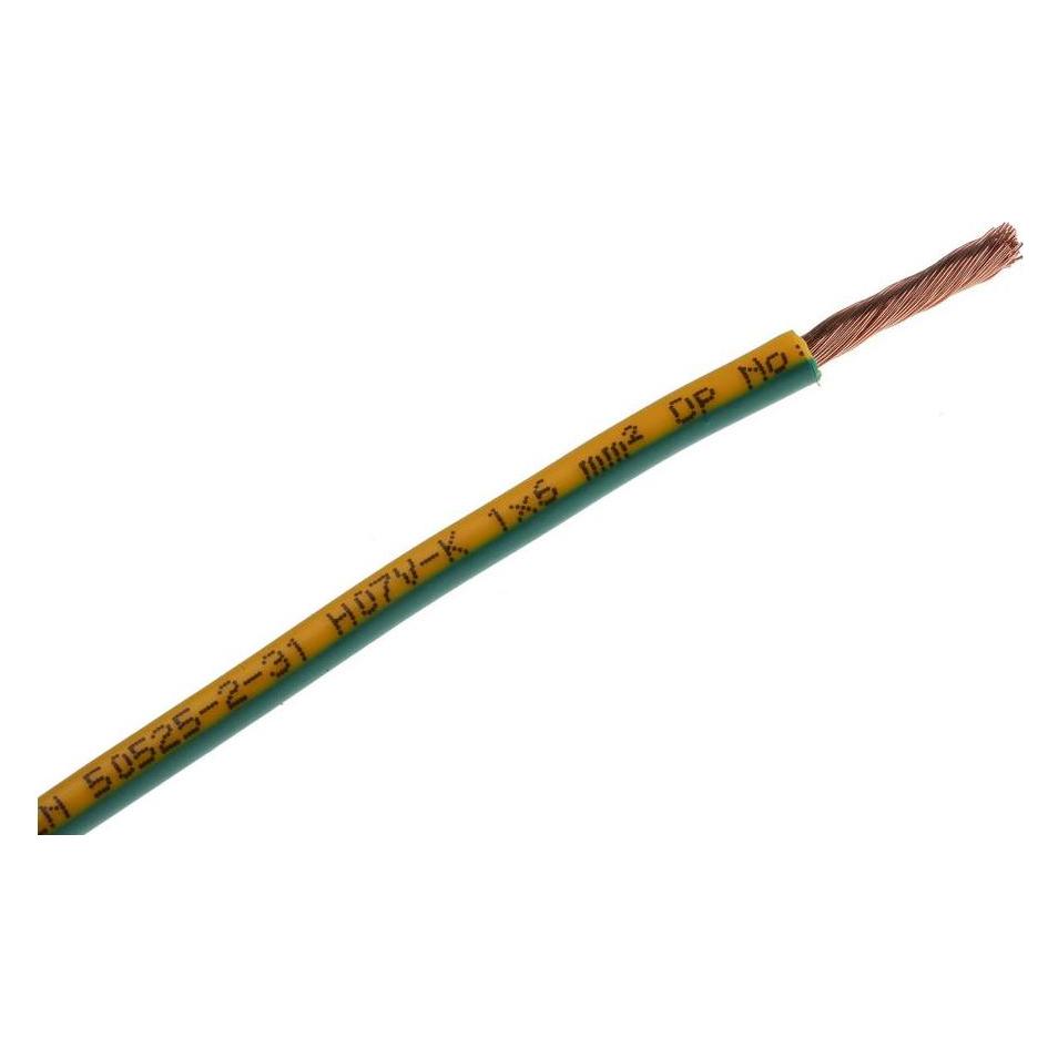 RS PRO N07V-K 6.0mm Green/Yellow Cable 100m (100 m) (9028451)