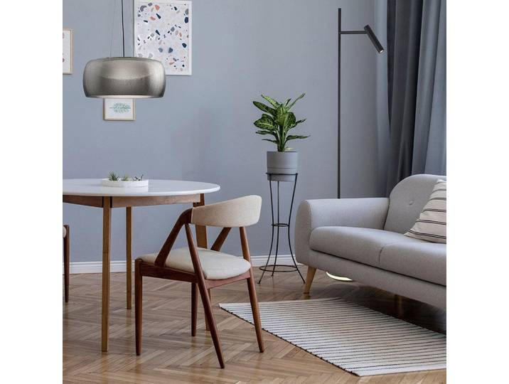 Lampadaire LED\, métal noir\, spot réglable H 138\,7 cm