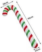 Inspired Finds FestiveCane Thick PVC Inflatable Candy Cane Decoration Outdoor Holiday Ornament red & White Stripes (traditional)