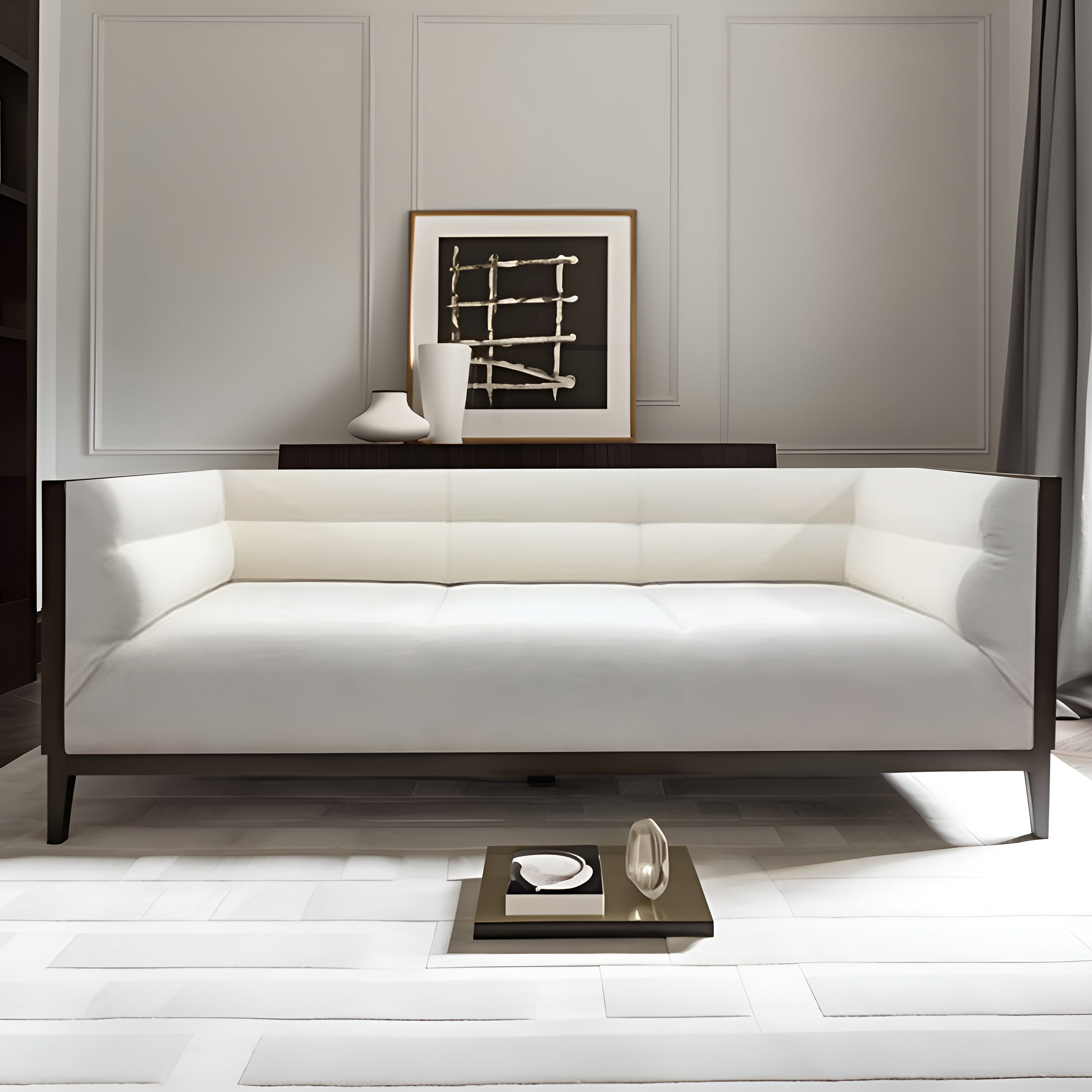 Carina Cream Velvet Sofa Range with Black Plinth, Armchair