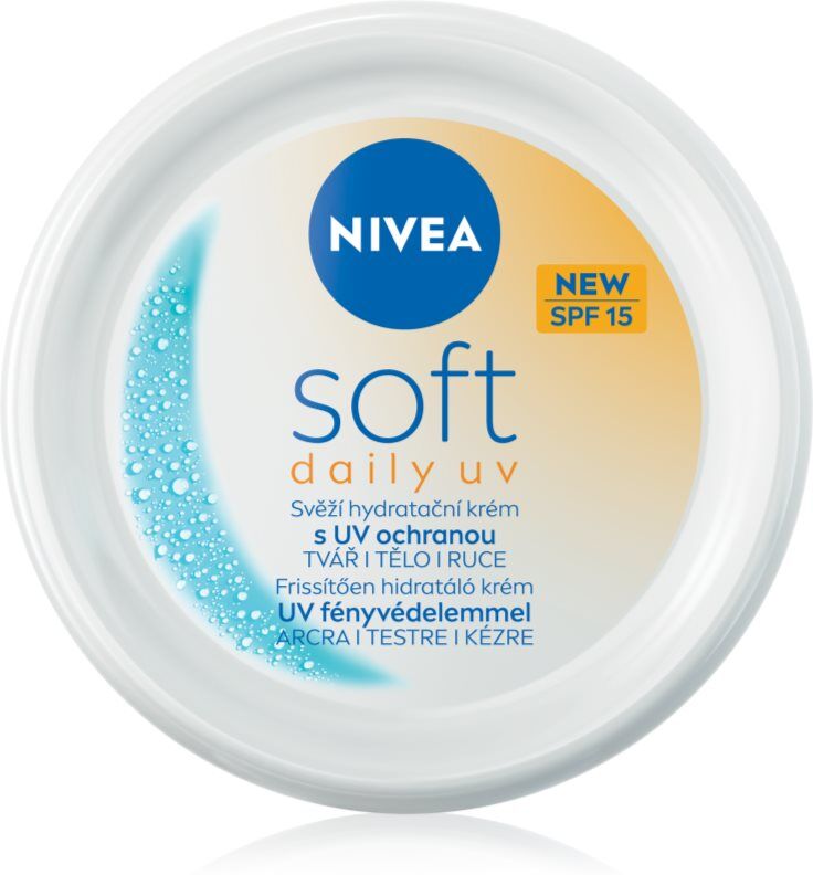 NIVEA Soft Daily UV crème hydratante protectrice corps et visage SPF 15 100 ml