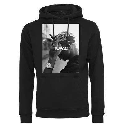 Kapuzenpullover MERCHCODE "Merchcode Herren 2Pac F*ck the World Hoody", Herren, Gr. XS, schwarz, 65% Baumwolle, 35% Polyester, bedruckt, Rundhals, Pullover Kapuzenpullover