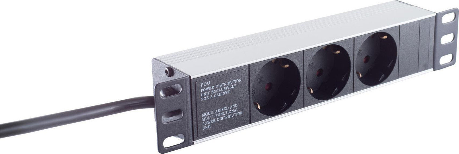 Shiverpeaks BASIC-S 3-voudige stekkerdoos met 1 HE, zwart