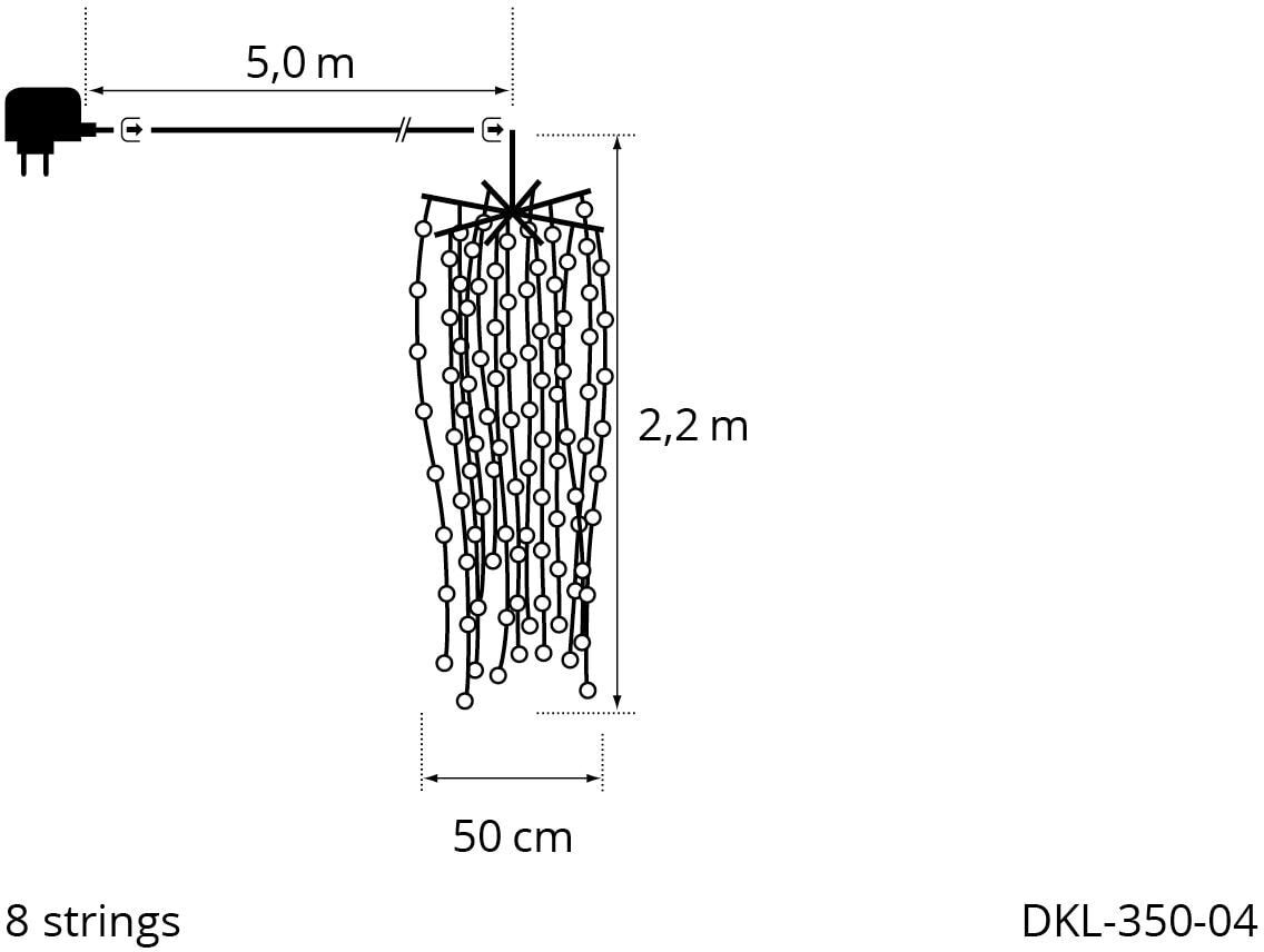 STT LED-Lichterkette "Angel Waterfall 220", silber (silberfarben), Kabellänge 0,5m, Lichterketten, LED-Lichterkette silberfarben Kabellänge 0,5m