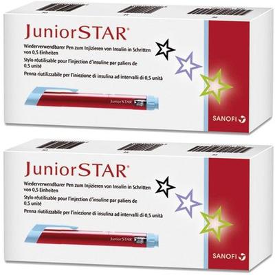 Juniorstar Injektionsgerät rot 2x 2x1 St Injektionslösung in einem Fertigpen