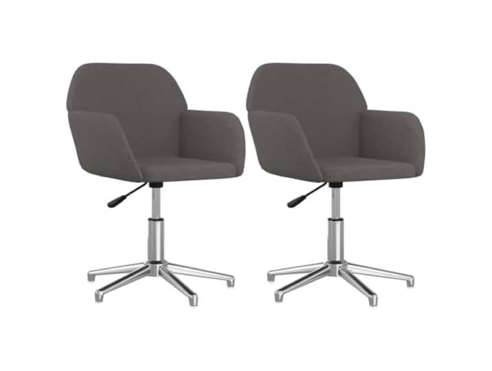 KKgypkn Esszimmerstuehle 2 STK Drehbar Dunkelgrau Stoff 360 Grad Drehbar, Armlehne, Ergonomisch Gepolstert, Metallrahmen, Belastbar Bis 110 Kg