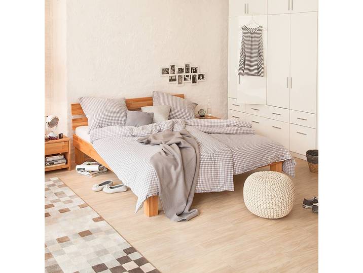 Massivholzbett AresWOOD - Buche 100 x 200cm Massivholz Kernbuche, geölt Braun Buche