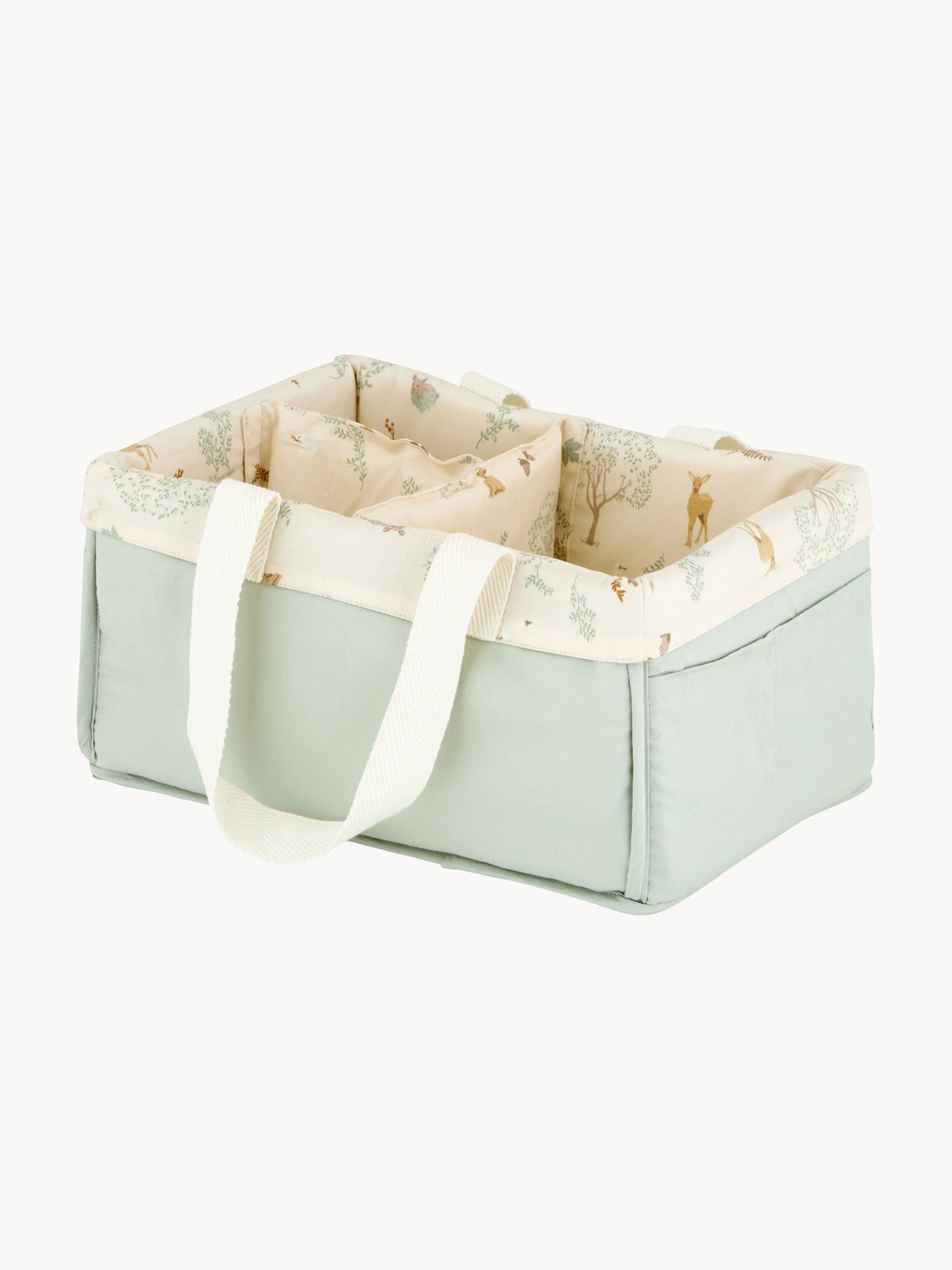Cam Cam Copenhagen Opbergmand Woodland met handvatten voor baby's, solid textiel