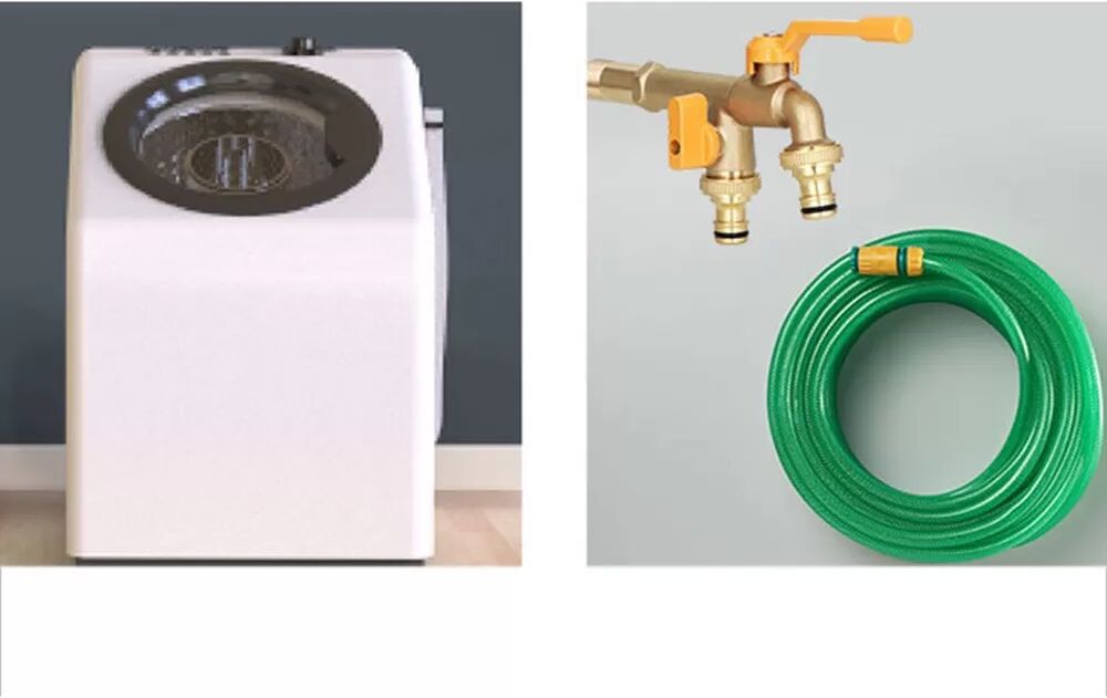 INF Robinet de jardin en laiton étendu - Double connecteur rapide, plaqué or