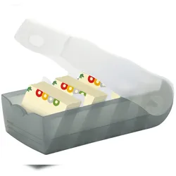 HAN 998-693 Karteibox CROCO - A8 quer, für 500 Karten,  grau-transluzent
