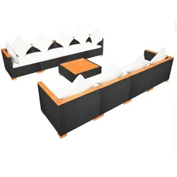 vidaXL, Gartenlounge, Hadonella (4x Eckteil + 4x Mittelteil + Tisch)