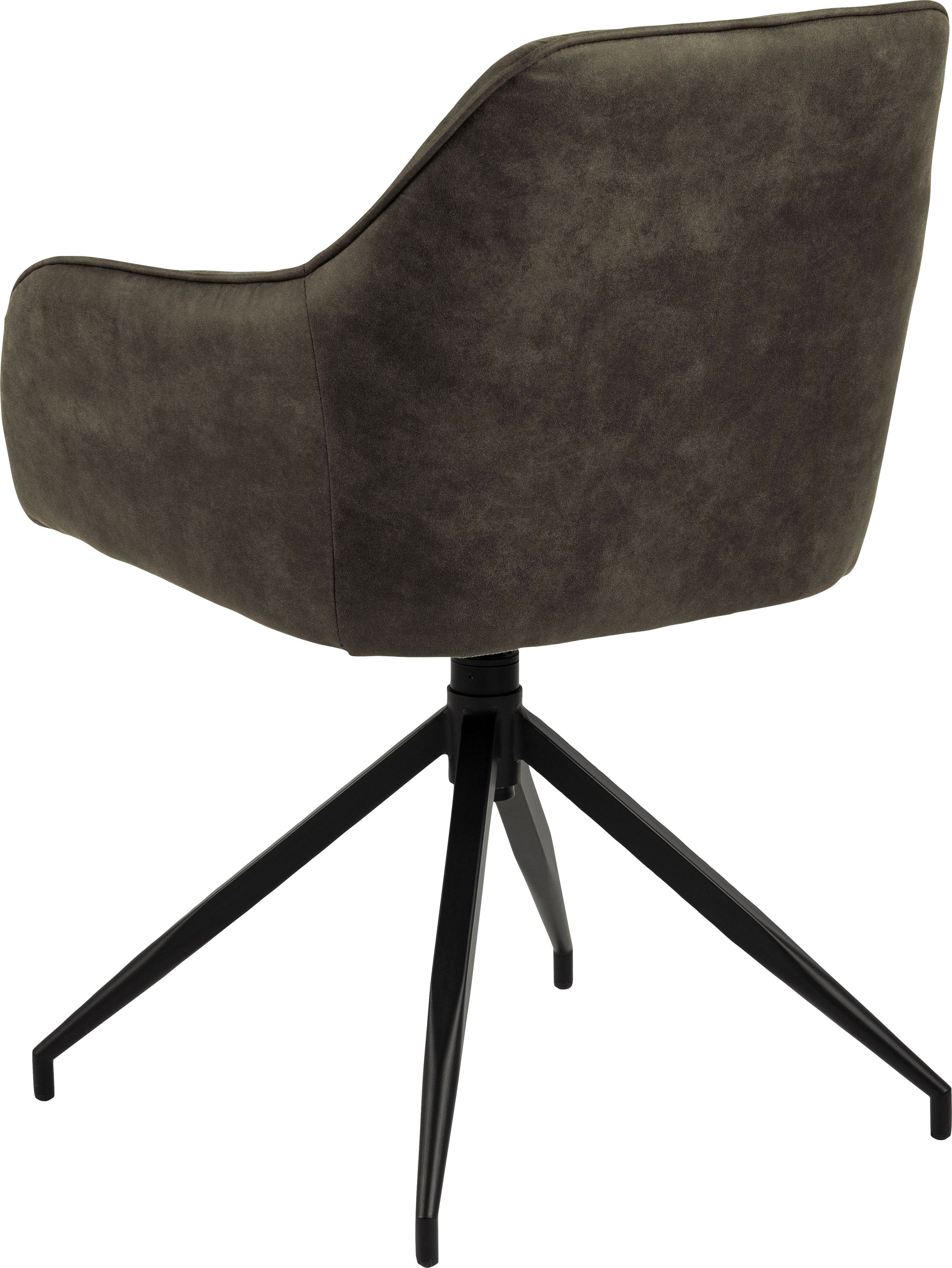 Esszimmerstuhl ACTONA GROUP "Beate", grün (olivgrün, matt schwarz, olivgrün), B:59cm H:85cm T:55cm, Polyester, Stoff, Stühle, Esszimmerstuhl, mit edlem Samtstoff und modernen quadratischen Nähten olivgrün, matt schwarz, olivgrün B/H/T: 59cm x 85cm x 55cm,