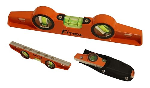 Magnetische Waterpas 25 cm met V-groef en 5 sterke magneten - Oranje