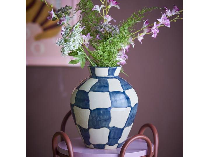 Bloomingville Vaas Check 24cm hoog - Meerkleurig