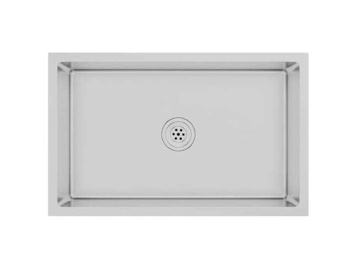 Handgefertigte Küchenspüle aus Edelstahl Satin-Finish, Kondensationslackierung, Schallreduzierungspads, X-Rahmen, Unterputzmontage